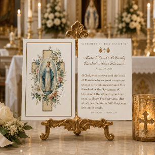 Favor de Oración de Boda Católica de la Cruz Flora