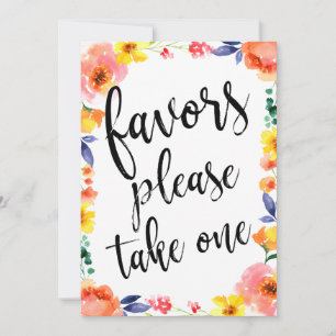 Favor de Tomar Uno Señal Floral Asequible