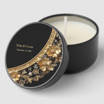 Favor de velas miniatura con flores ornamentadas d