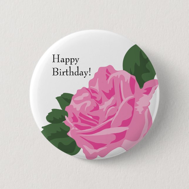 Favor del botón de cumpleaños feliz Rosa KRW (Anverso)