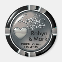 Favor del imán del Casino Chip de Las Vegas Newlyw