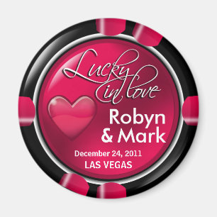 Favor del imán del Casino Chip de Las Vegas Newlyw