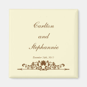 Favor elegante del imán de la boda de la marfil/de