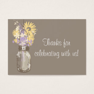 Favor Etiqueta Flores salvajes y Mason Jar