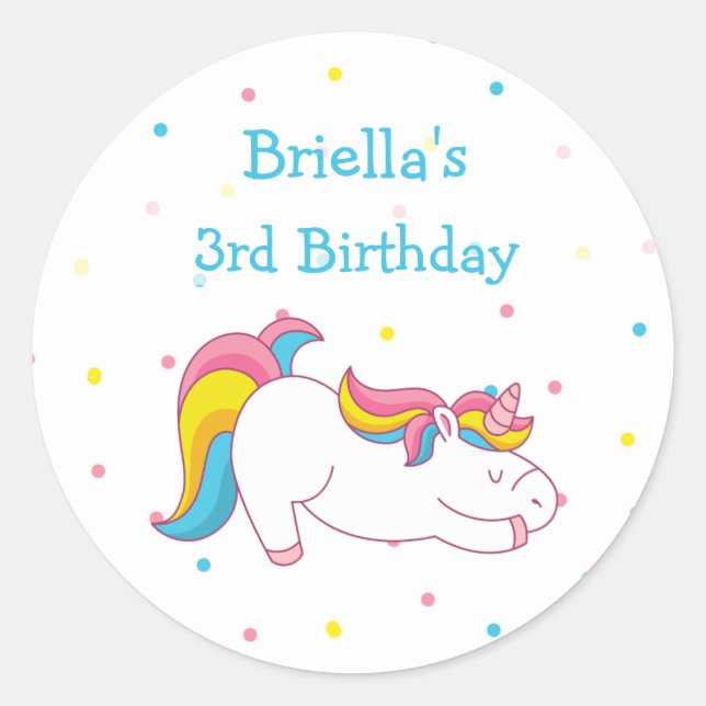 Favor o sello para sobres de la fiesta de cumpleañ (Anverso)