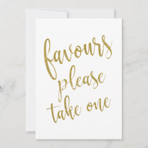 Favor, Por Favor Tome Uno Sign Dorado Asequible