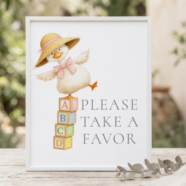 Favor Silly Goose Señal Gris Baby Shower (Subido por el creador)
