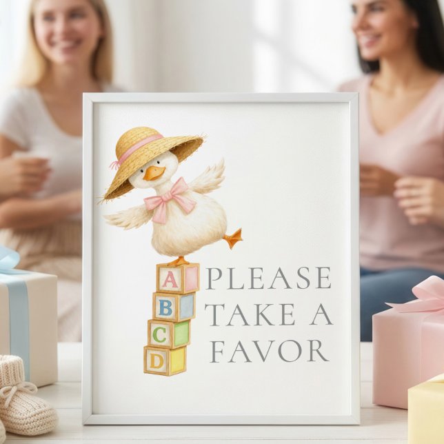 Favor Silly Goose Señal Gris Baby Shower (Subido por el creador)