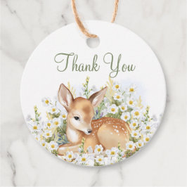 Favorecer etiquetas Baby Shower Fawn