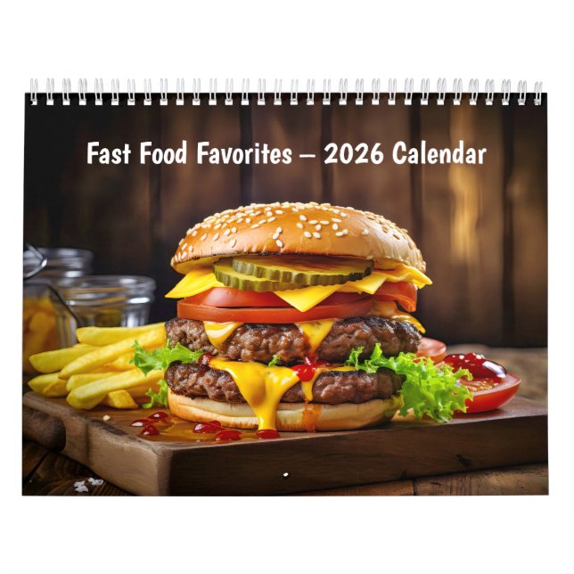 Favoritos de Comida Rápida – Calendario 2026 (Tapa)