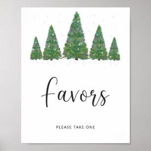 Favoritos de Navidad de hoja perenne Póster
