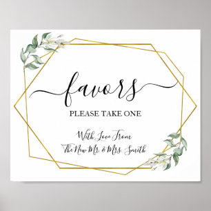 Favoritos señal de fiesta recepción boda verde dor