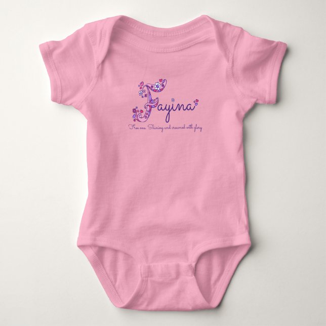 Fayina chicas Nombre F significa camisa monogramo (Anverso)