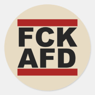 “Fck AfD”, pegatina redonda