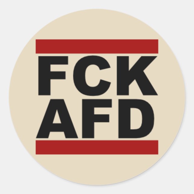 “Fck AfD”, pegatina redonda (Anverso)