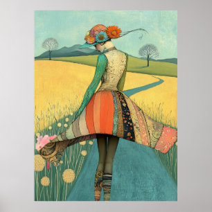 FD2 Floral Retro Caprichosa Arte de Niña Vintage 3