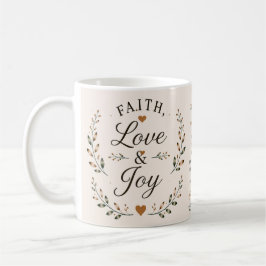 Fe, Amor y Alegría | Taza de café basada en la fe