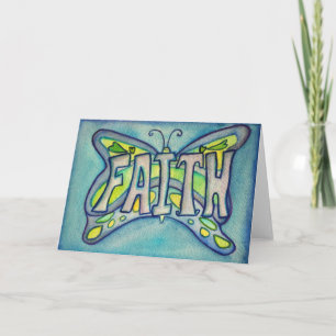 Fe Blue Butterfly Art Greeting o Tarjetas de Nota