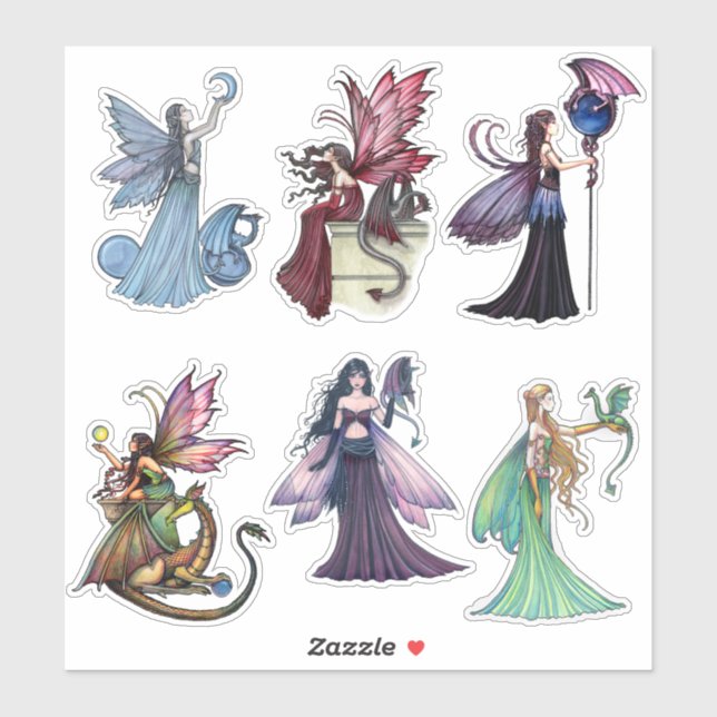 Fe con Pegatinas de dragones por Molly Harrison (Hoja)