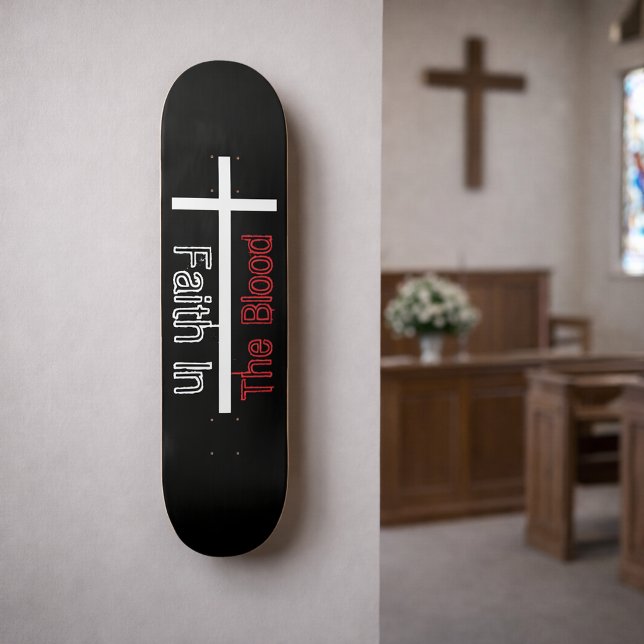 Fe En El Skateboard De La Cruz Blanca De Sangre (Subido por el creador)