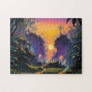 Fe en la jungla atardecer - Rompecabezas