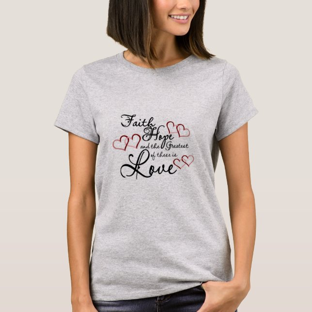 Fe, esperanza amor camiseta de mujeres (Anverso)