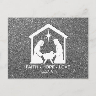 FE ESPERANZA AMOR Plata Brillante Navidad Cristian