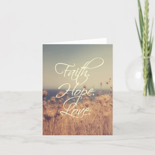Fe. Esperanza. Amor. Tarjeta pequeña