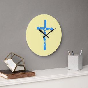 "Fe eterna: Reloj de pared con imagen cruzada de J