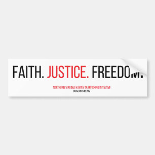 Fe. Justicia. Libertad. Etiqueta engomada de