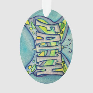 Fe Mariposa Palabra Arte Regalo Ornamento de vacac