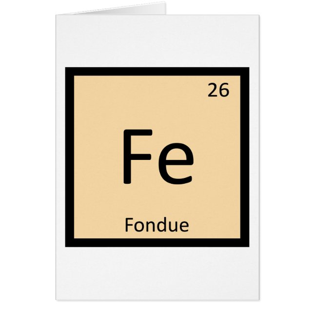 Fe - Química de fondue Símbolo de la tabla periódi (Frente)