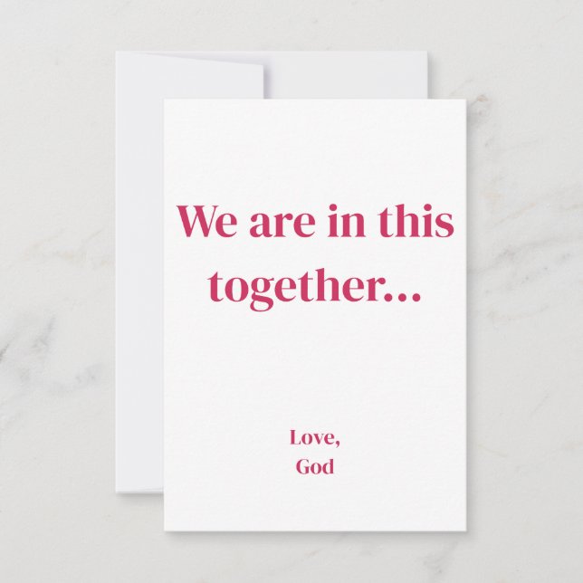 Fé roja Estamos juntos en esto. Tarjetas pequeñas (Anverso)