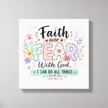 Fe sobre Miedo Filipenses 4:13 Lienzo