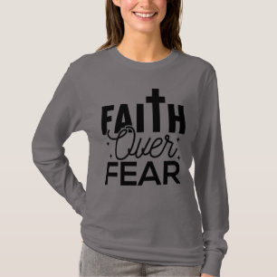 FE SOBRE MIEDO Gris con Negro Camiseta Lindo