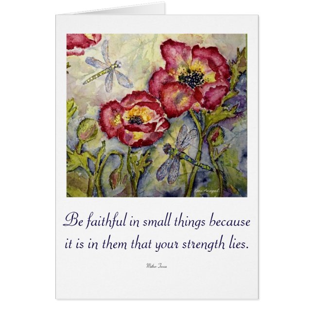 Fe Strength Cita Dragonfly Art Greeting Card (Frente)