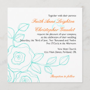 Fe subió - invitación cuadrada de la boda