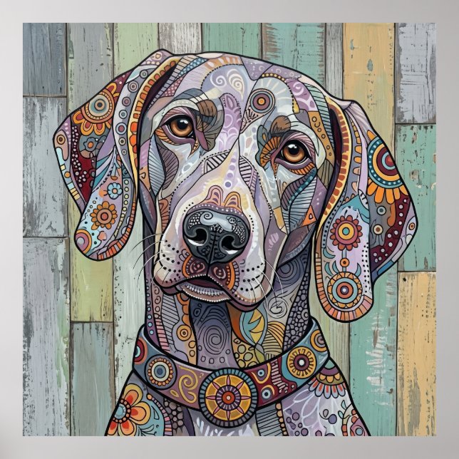 Fe Technicolor: Arte canino con patrones intrincad (Frente)