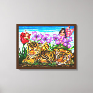 Fe y tigres de hadas bebés fantasía arte original