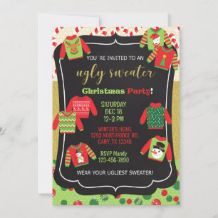 Fea invitación a la fiesta de los Navidades del su