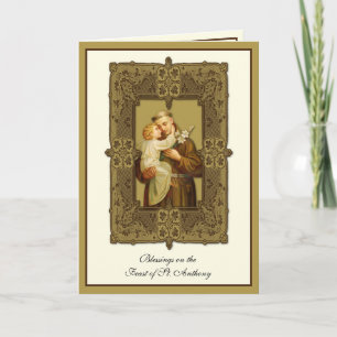 Feast Day St. Anthony Jesus Tarjeta religiosa