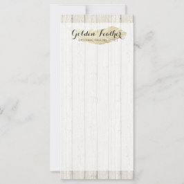 Feather bohemiana de oro en tablas de madera rusas