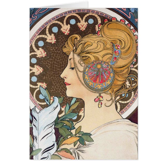 Feather de Alphonse Mucha - Vintage Art Nouveau (Frente)