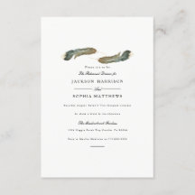 Feather Duo | Invitación a la boda acuarela