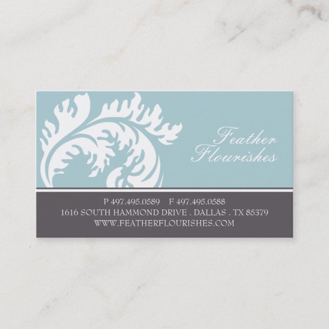 Feather Flourige tarjetas de negocios (Anverso)