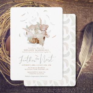 Feather The Nest Baby Shower Invitación