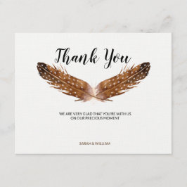 Feather Watercolor Gracias Tarjeta