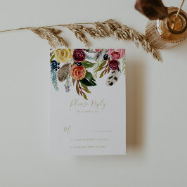 Feather Wild Feather Boho Tropical Floral RSVP