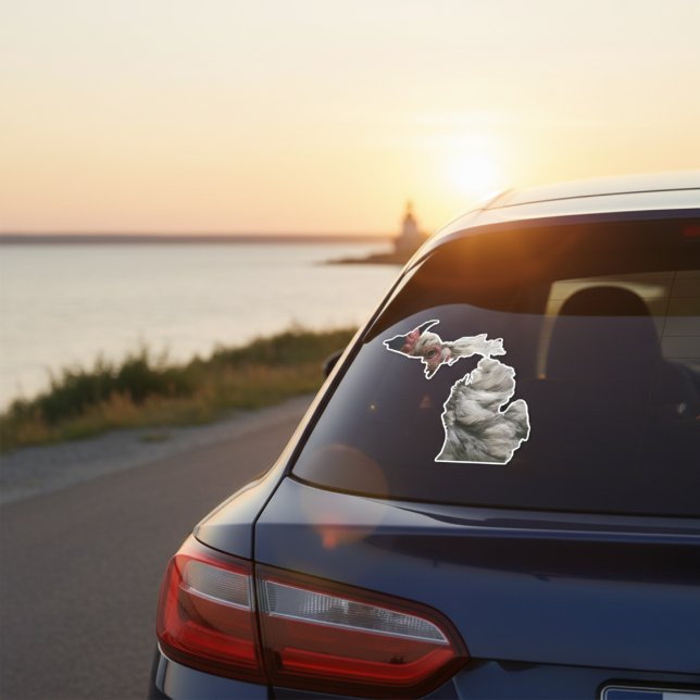 Feathered Michigan Pegatina (Michigan Chicken Sticker)