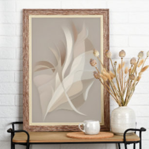 "Feathered Rhapsody" Arte abstracto de Beige